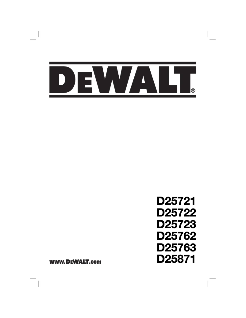 Page 1 de la notice Manuel utilisateur DeWalt D25721