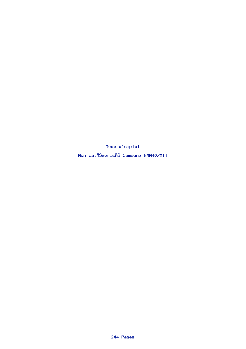 Page 1 de la notice Mode d'emploi Samsung WMN4070TT