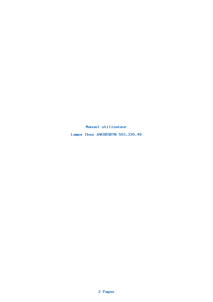 Page 1 de la notice Manuel utilisateur Ikea JAKOBSBYN 503.330.49