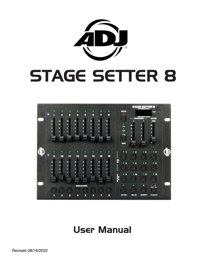 Page 1 de la notice Manuel utilisateur Adj Stage Setter 8