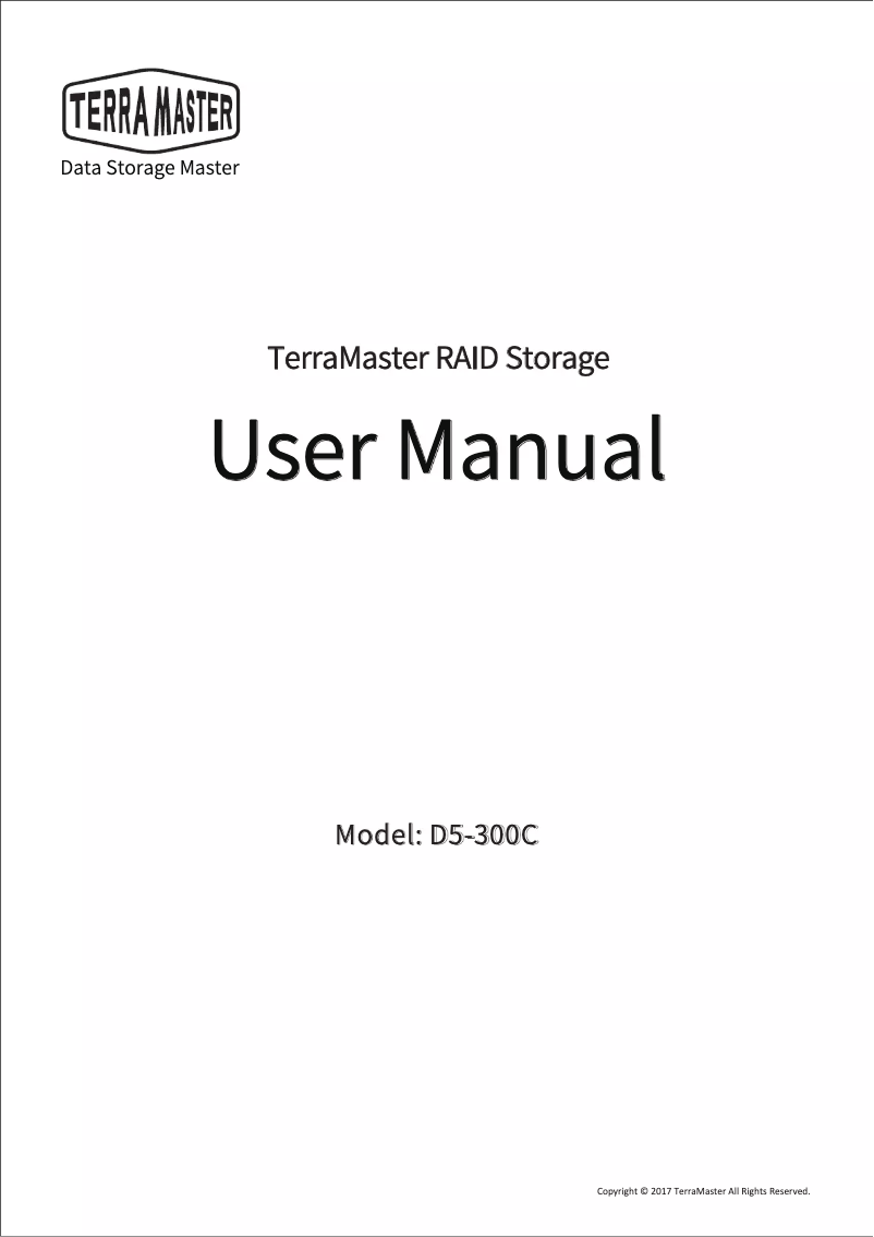 Page 1 de la notice Manuel utilisateur TerraMaster D5-300C