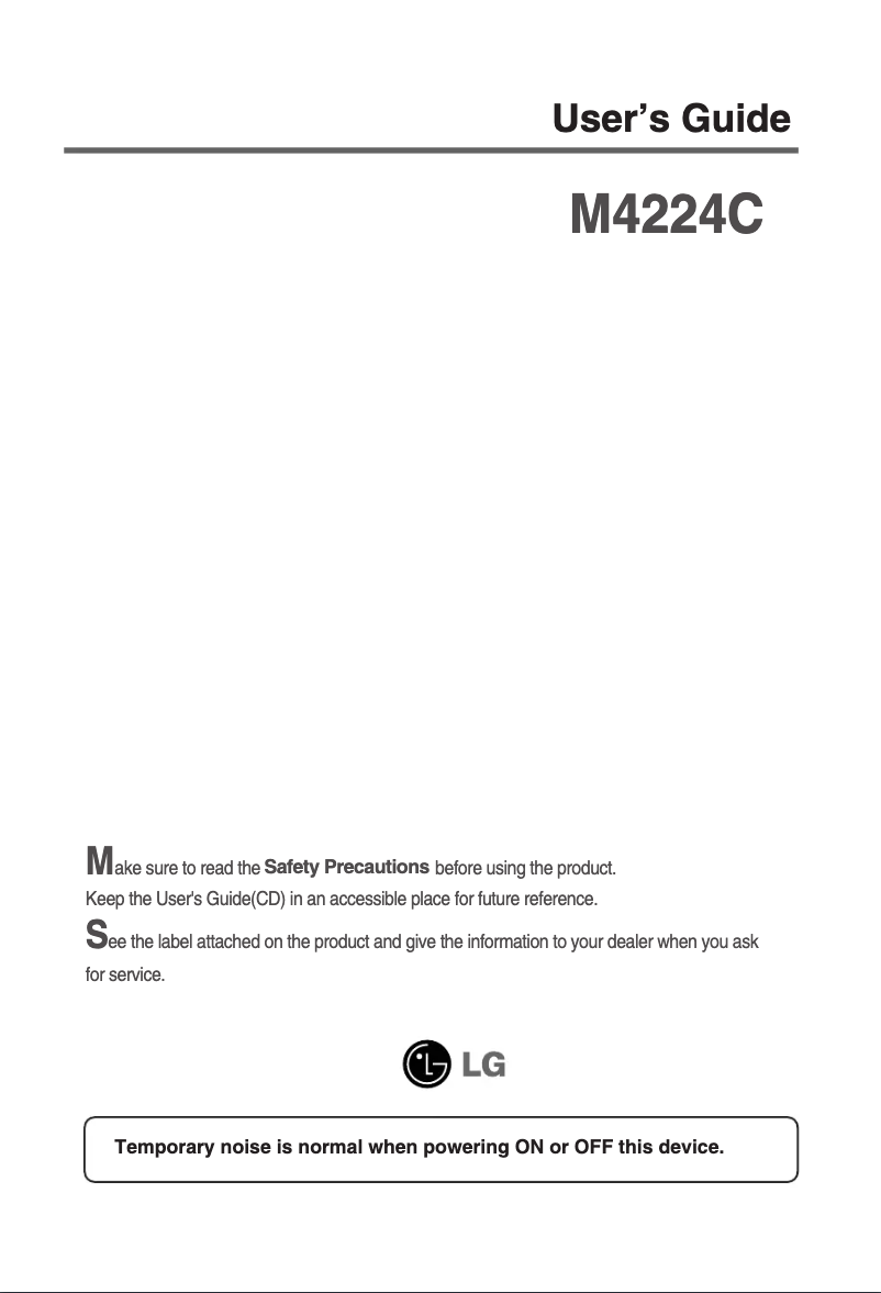 Page 1 de la notice Manuel utilisateur LG M4224CCBH