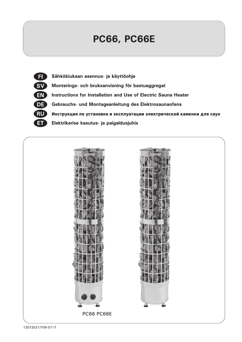 Page 1 de la notice Manuel utilisateur Harvia Cilindro PC66 HPC66400M