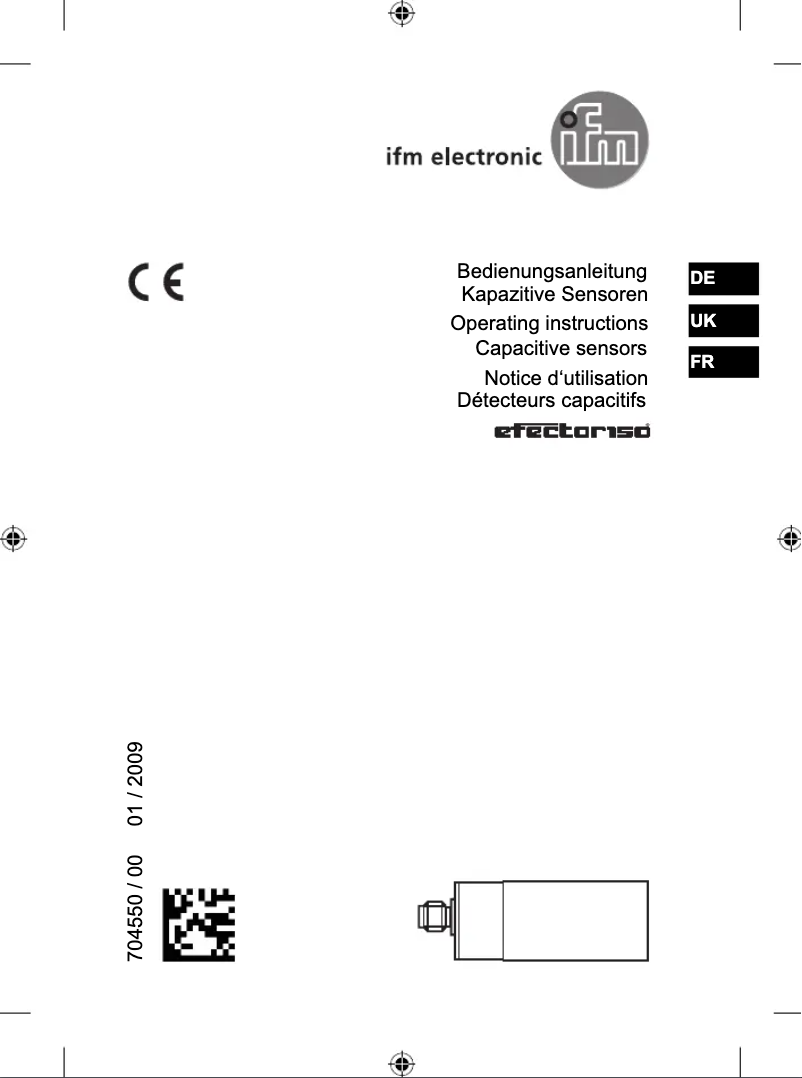 Page 1 de la notice Manuel utilisateur IFM KG0008