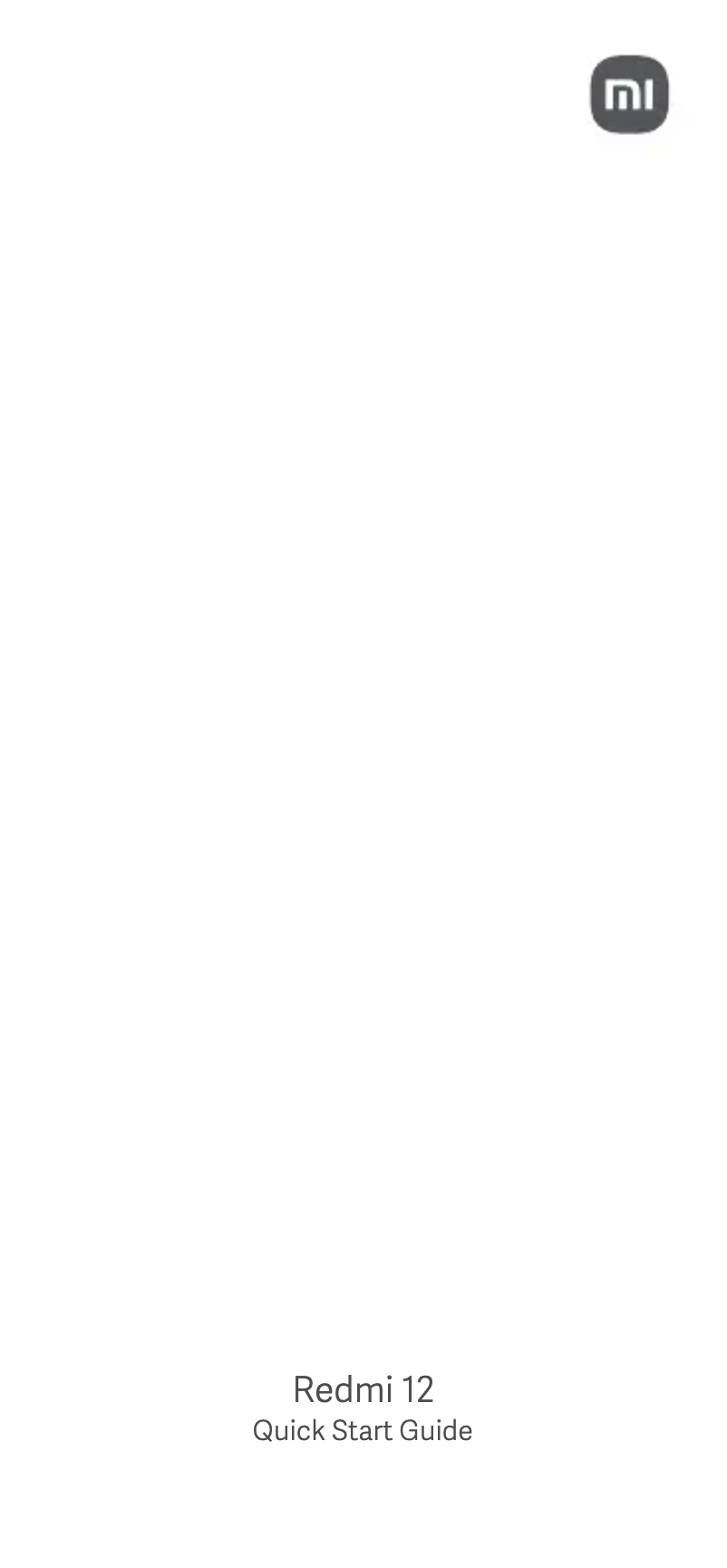 Page 1 de la notice Manuel utilisateur Xiaomi Redmi 12