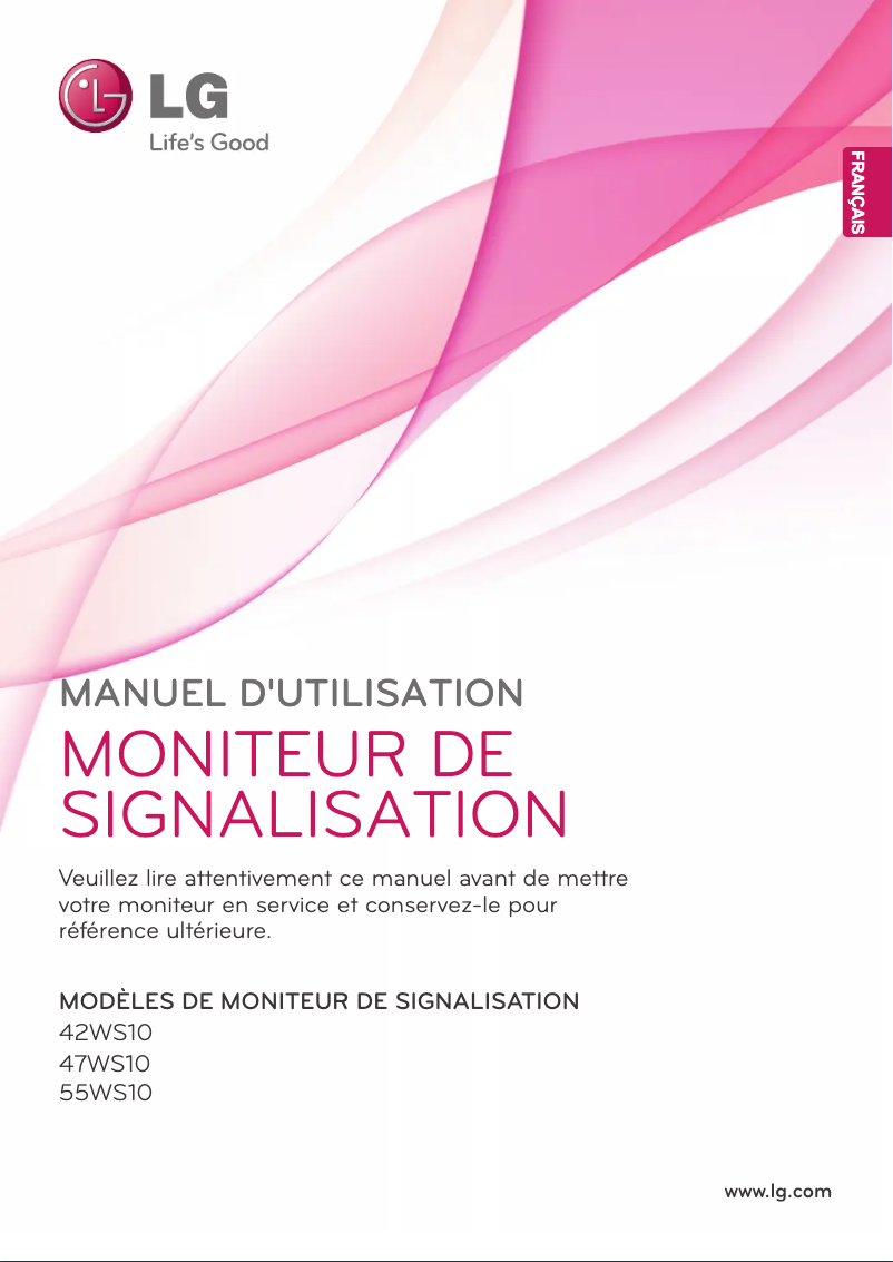 Page 1 de la notice Manuel utilisateur LG 55WS10