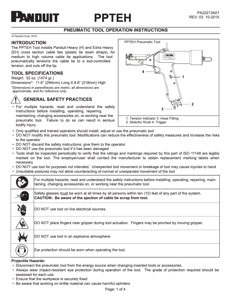 Page 1 de la notice Guide d'installation Panduit PPTEH
