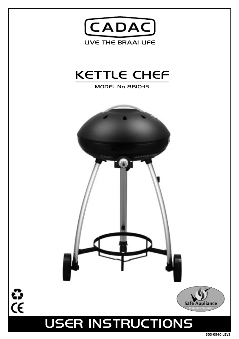 Page 1 de la notice Manuel utilisateur Cadac Kettle Chef