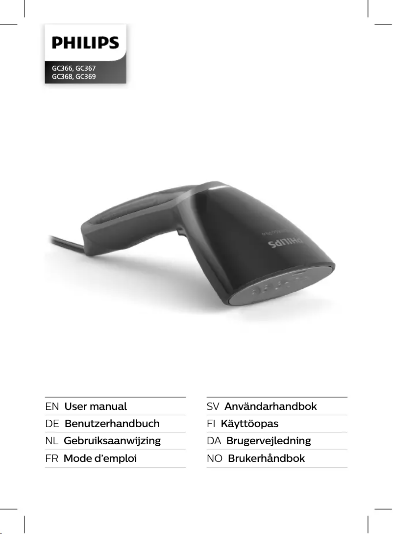 Page n°1 - Manuel utilisateur Philips Steam&Go GC369