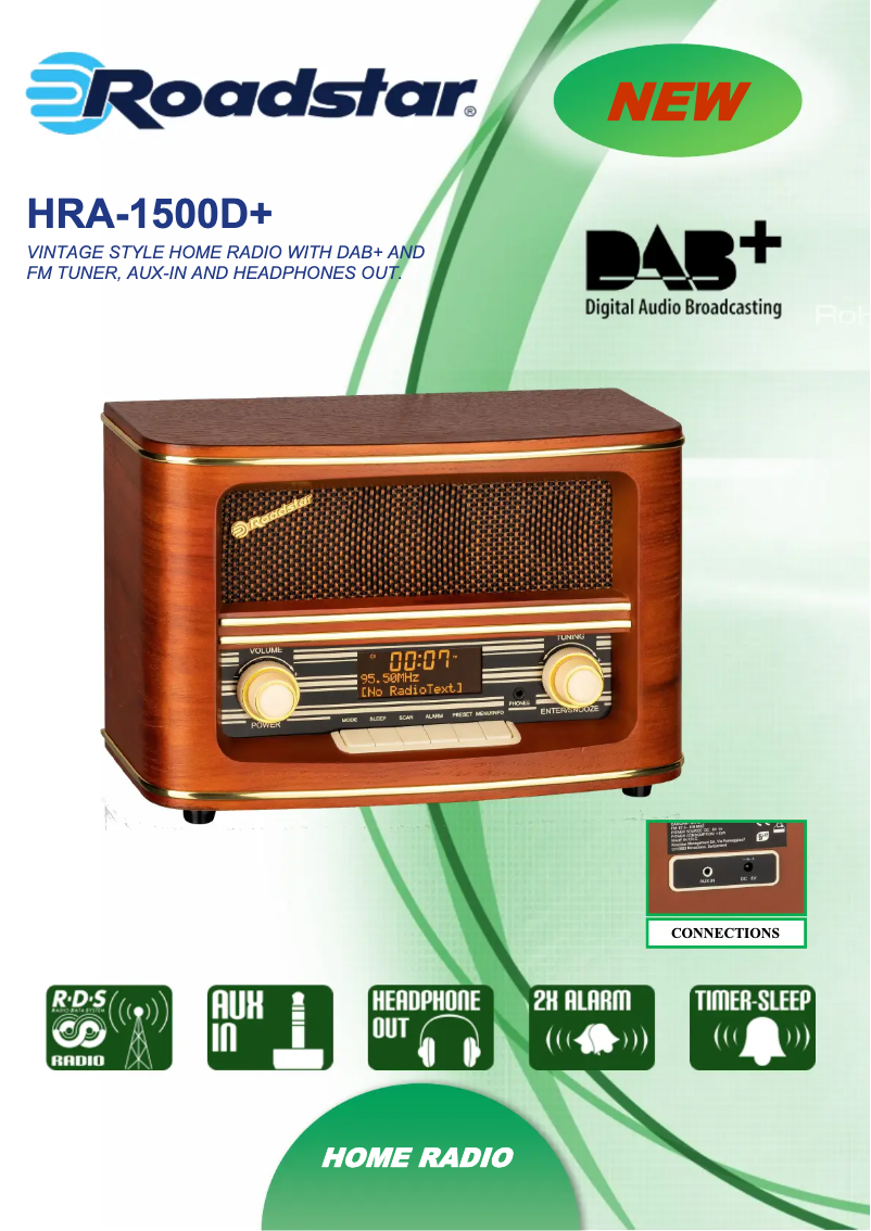 Page 1 of the manual Technical Sheet Roadstar HRA-1500D+