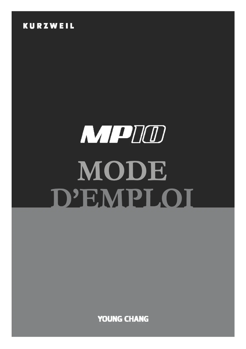 Page 1 de la notice Manuel utilisateur Kurzweil MP-10
