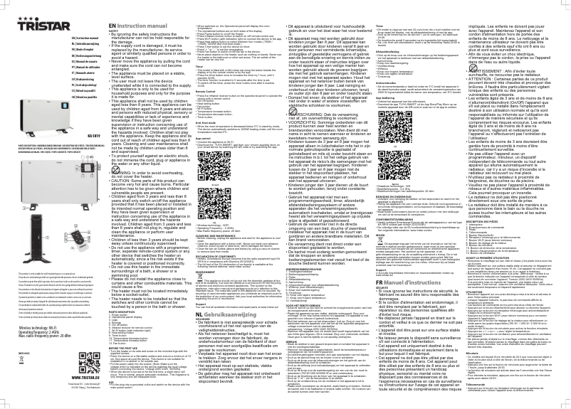 Página 1 del manual Manual de usuario TriStar KA-5819