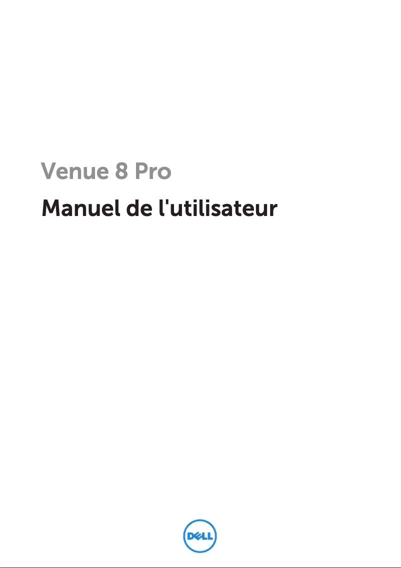 Page 1 de la notice Manuel utilisateur Dell Venue 8 Pro