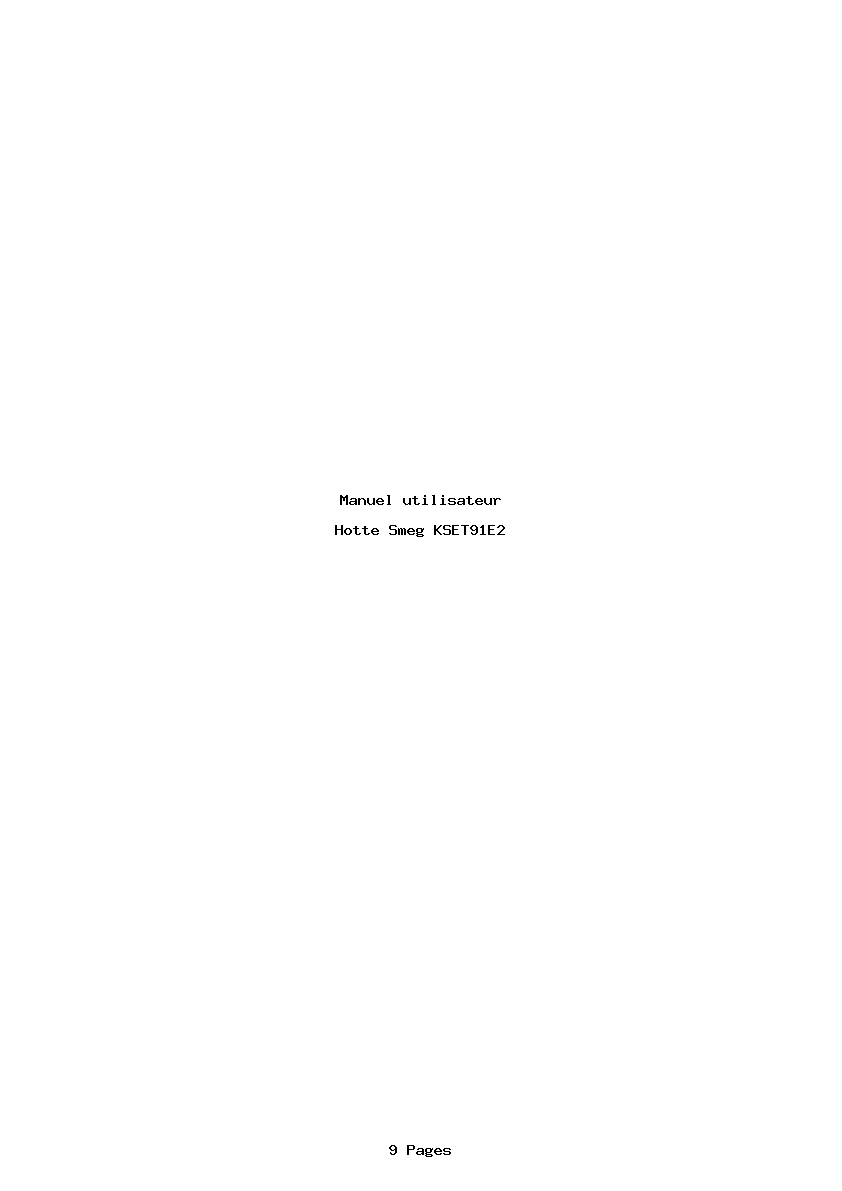 Page 1 de la notice Manuel utilisateur Smeg KSET91E2