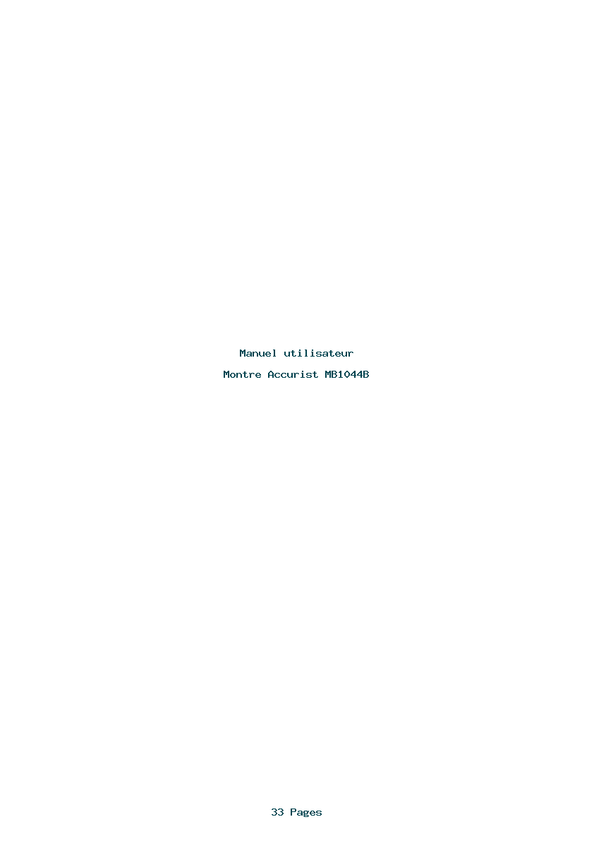 Page 1 de la notice Manuel utilisateur Accurist MB1044B