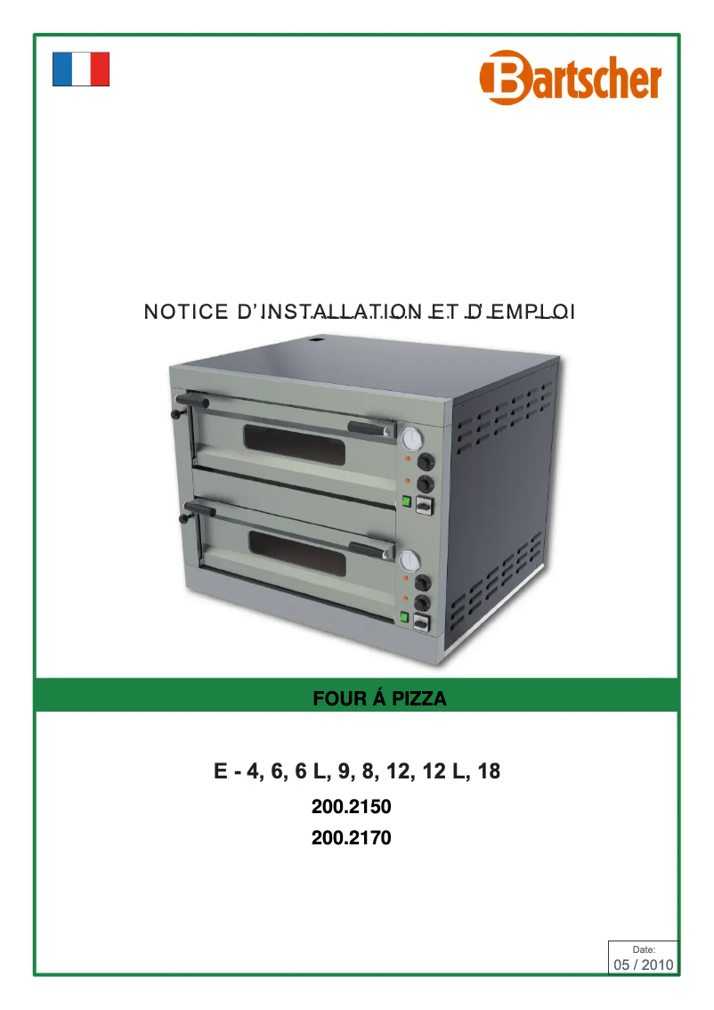 Page 1 of the manual User Manual Bartscher ET 105