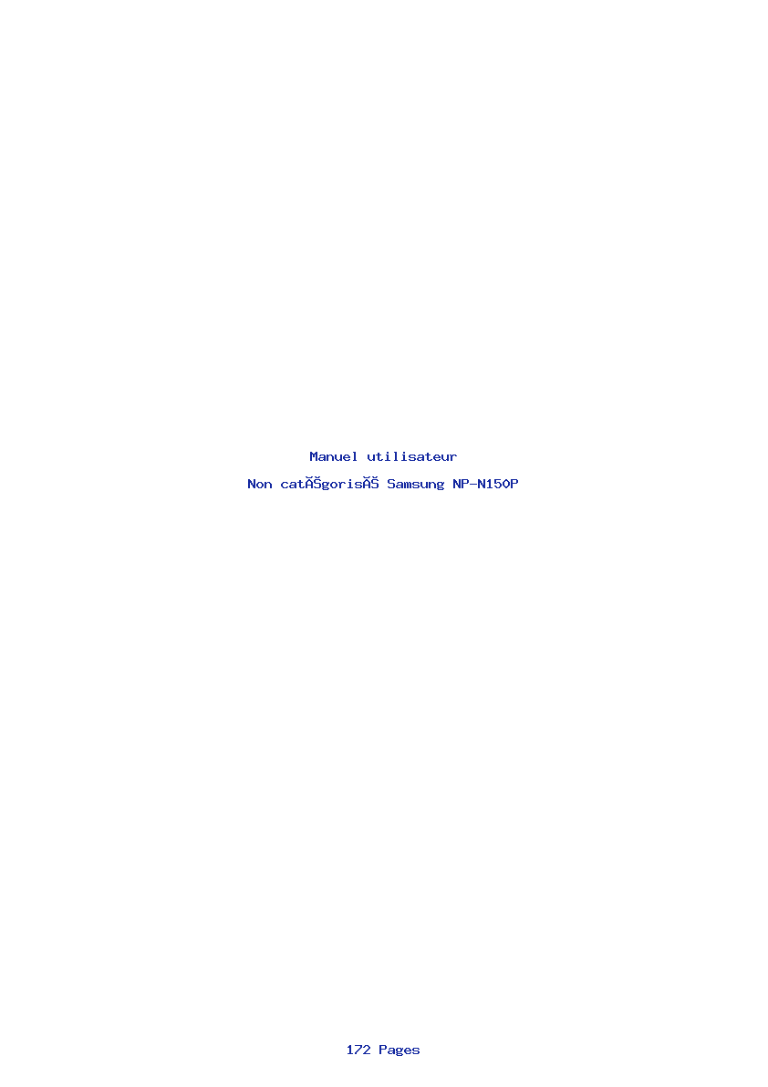 Page 1 de la notice Manuel utilisateur Samsung NP-N150P