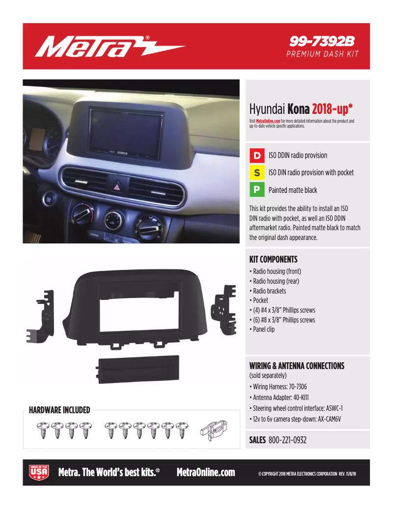 Página 1 del manual Ficha técnica Metra 99-7392B