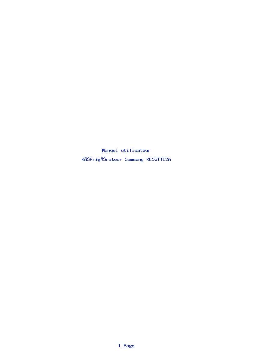 Page 1 de la notice Manuel utilisateur Samsung RL55TTE2A