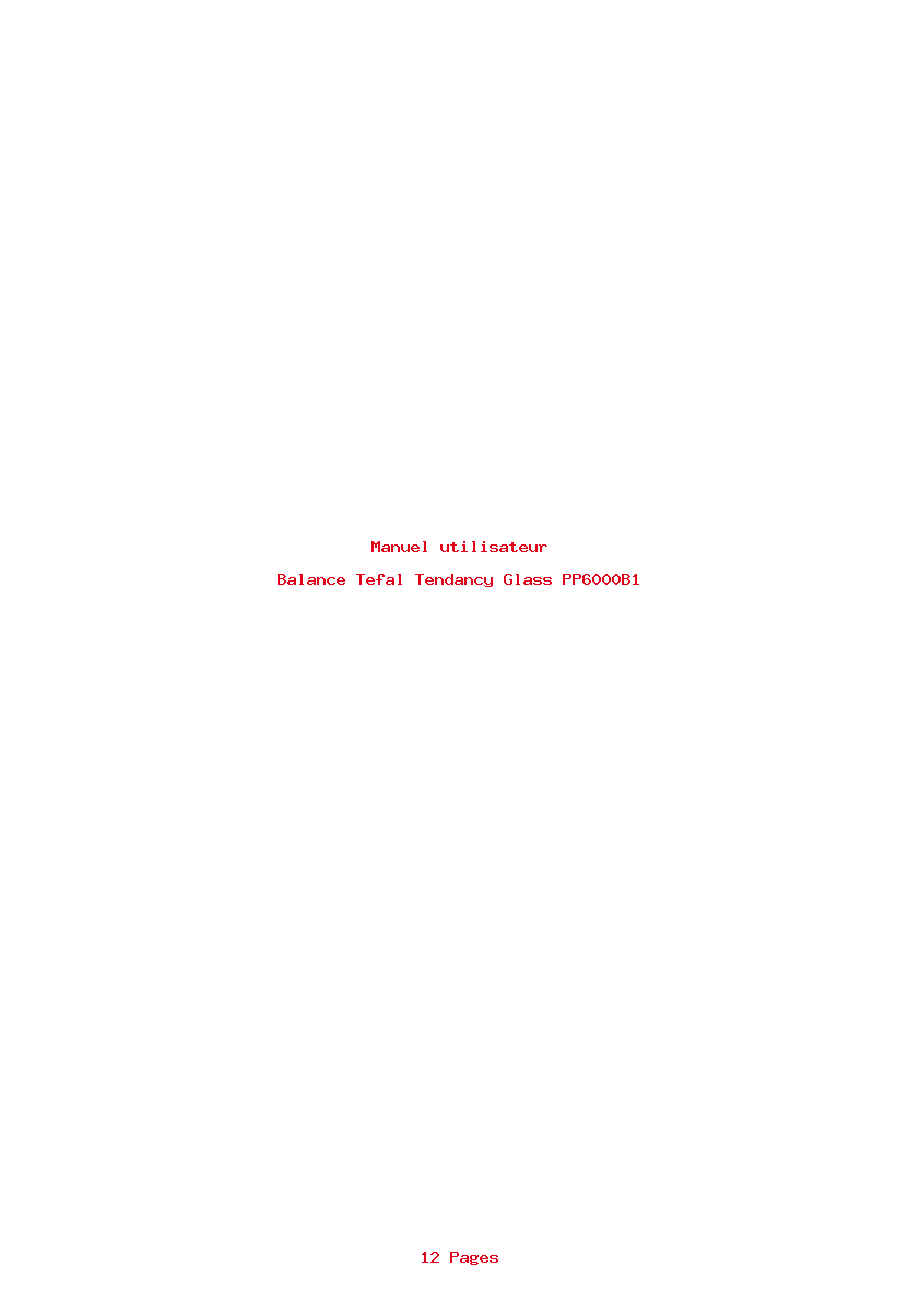 Page 1 de la notice Manuel utilisateur Tefal Tendancy Glass PP6000B1