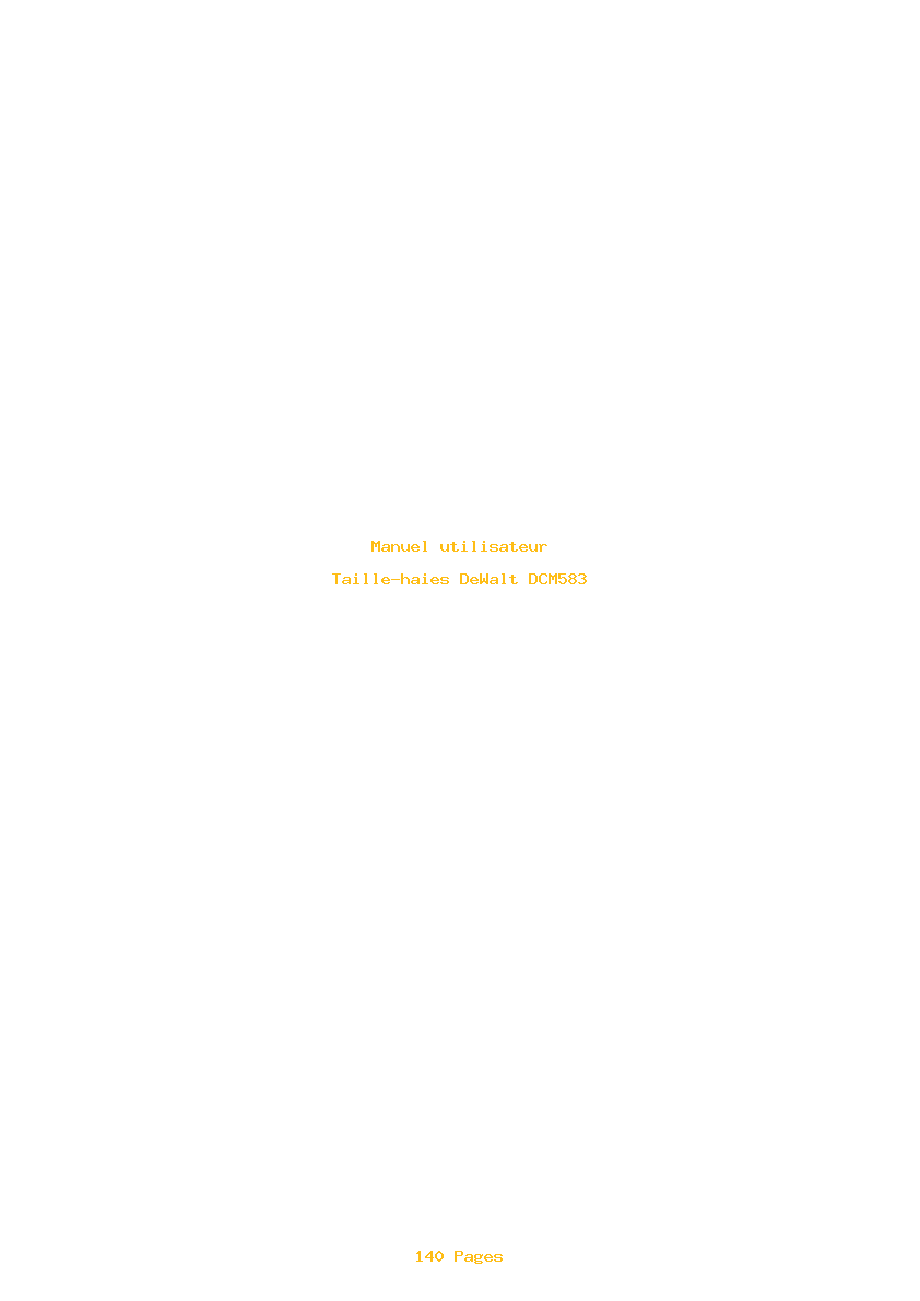 Page 1 de la notice Manuel utilisateur DeWalt DCM583