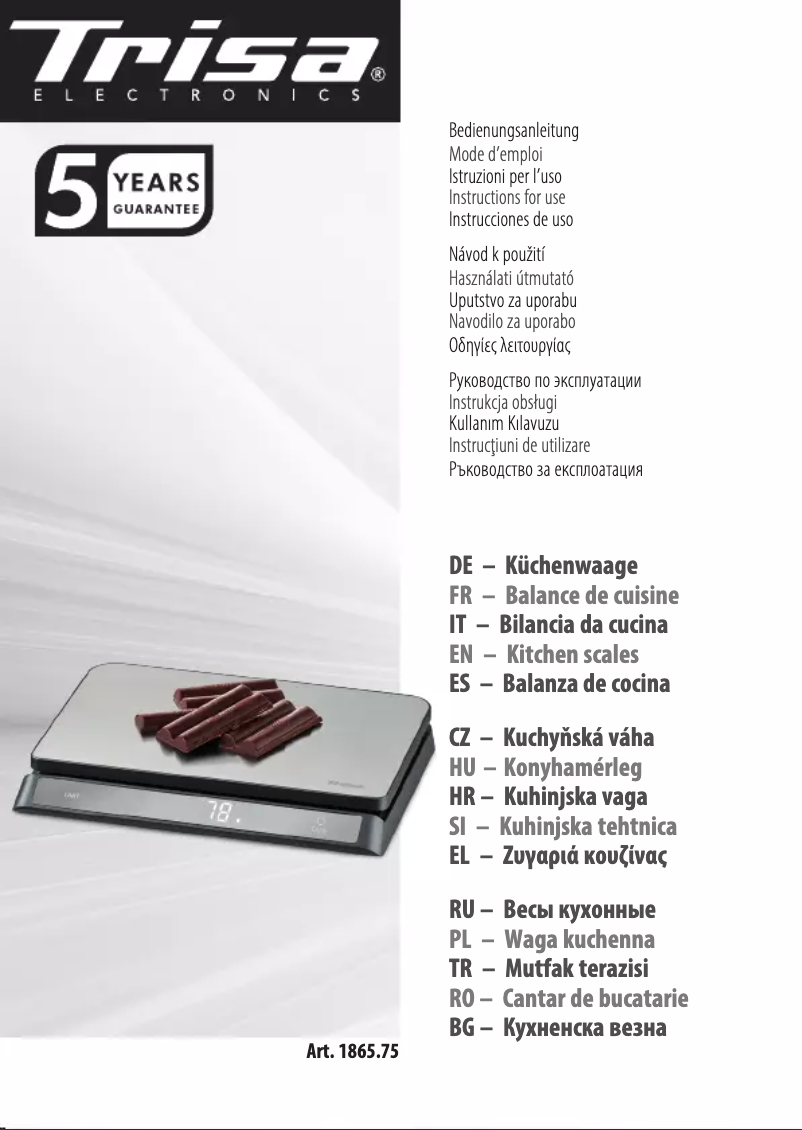 Page 1 de la notice Manuel utilisateur Trisa Elite Scale 1865.75