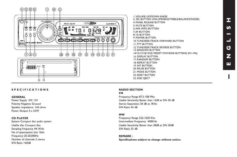 Página 1 del manual Manual de usuario Caliber MCD 261M