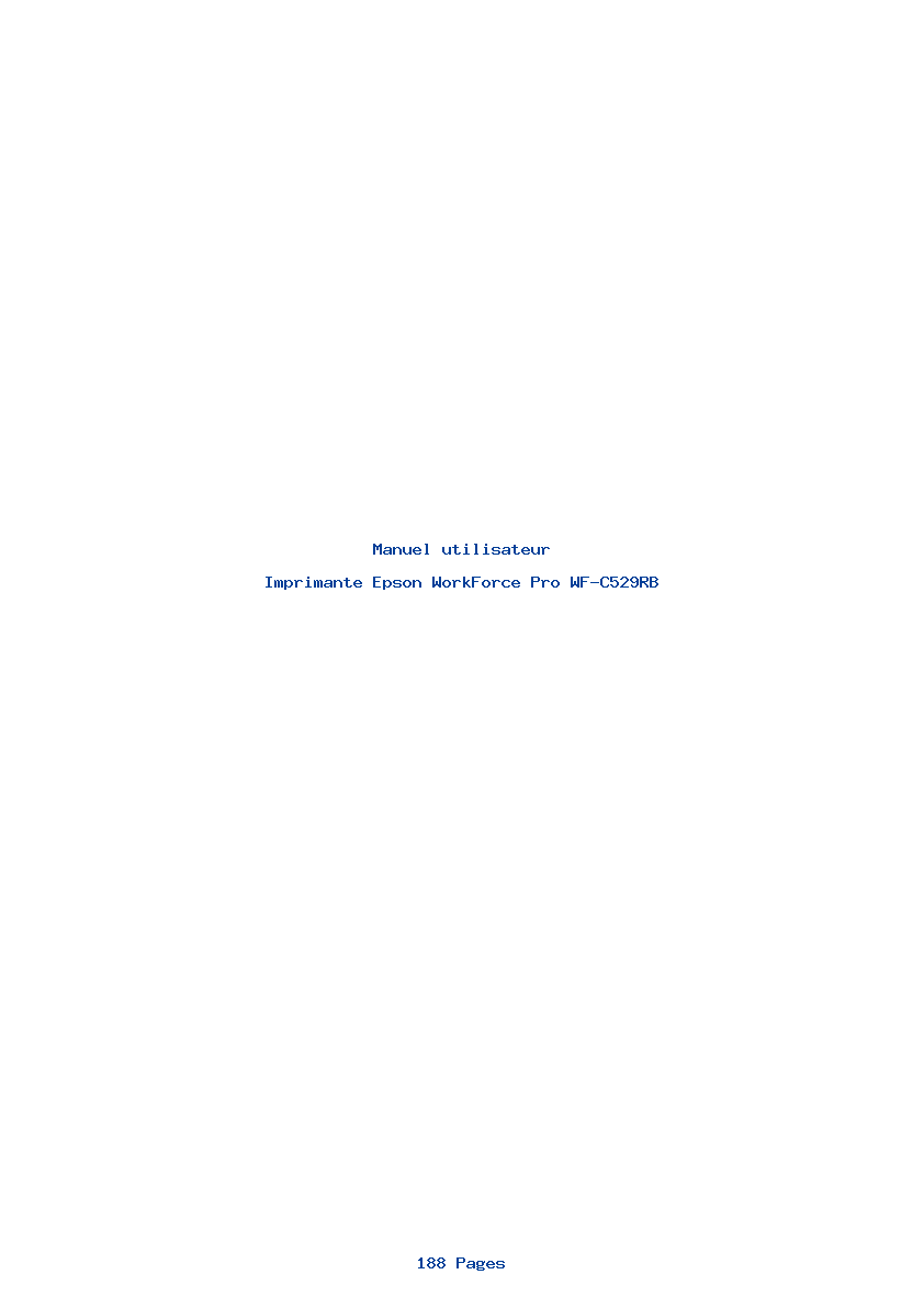 Page 1 de la notice Manuel utilisateur Epson WorkForce Pro WF-C529RB