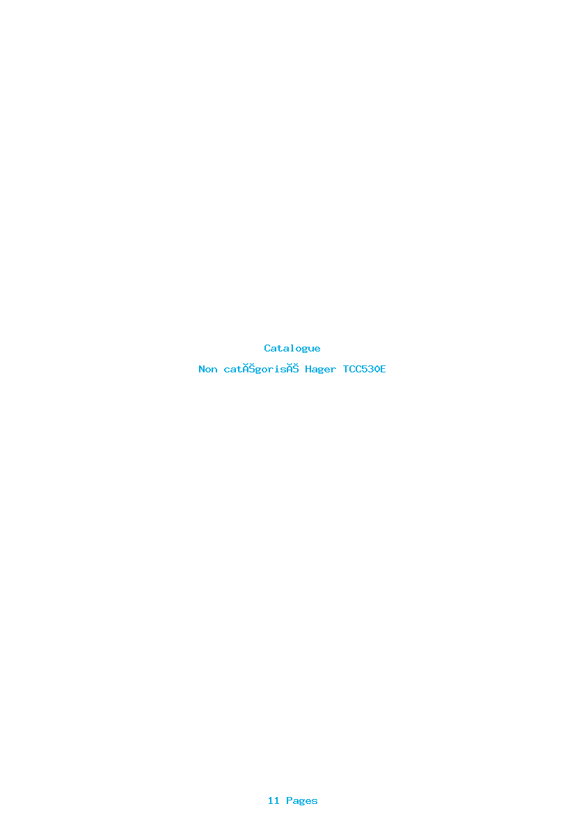 Page 1 de la notice Catalogue Hager TCC530E