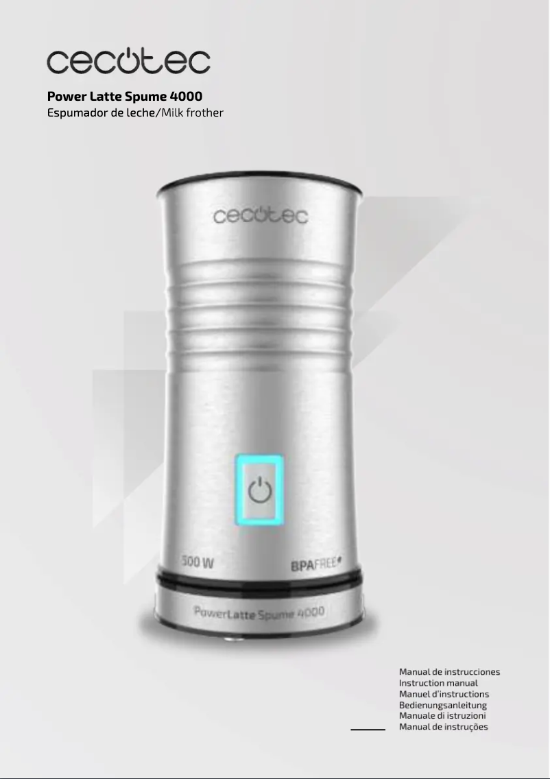 Page 1 of the manual User Manual Cecotec Power Latte Spume 4000