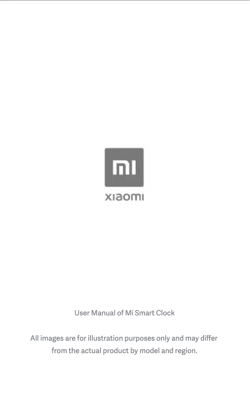 Page 1 de la notice Manuel utilisateur Xiaomi Mi Smart Clock
