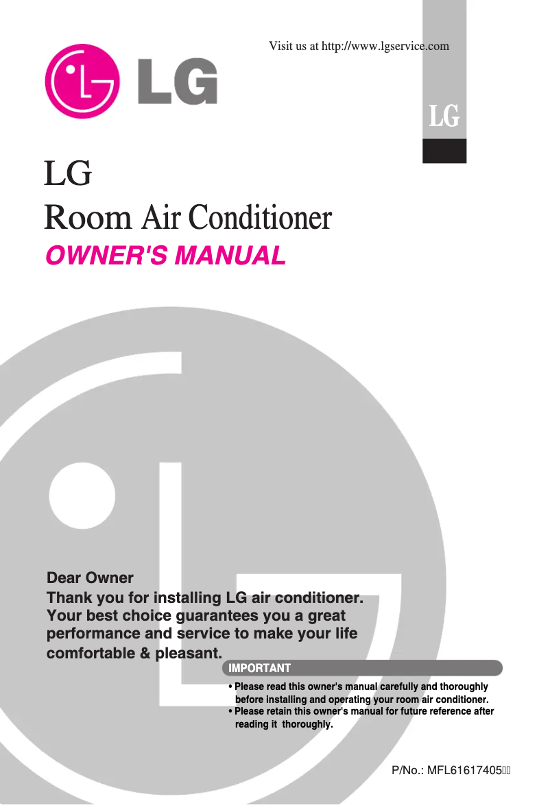 Page 1 of the manual User Manual LG ICE12F