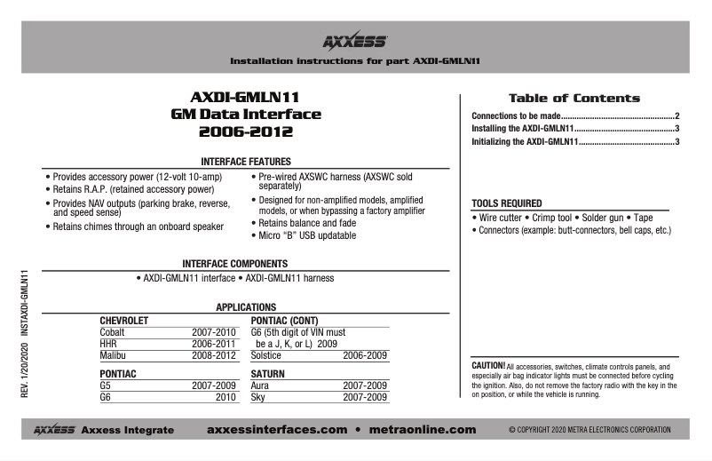 Page 1 de la notice Manuel utilisateur AXESS AXDI-GMLN11