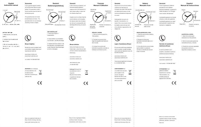 Page 1 de la notice Manuel utilisateur Braun BN0021L