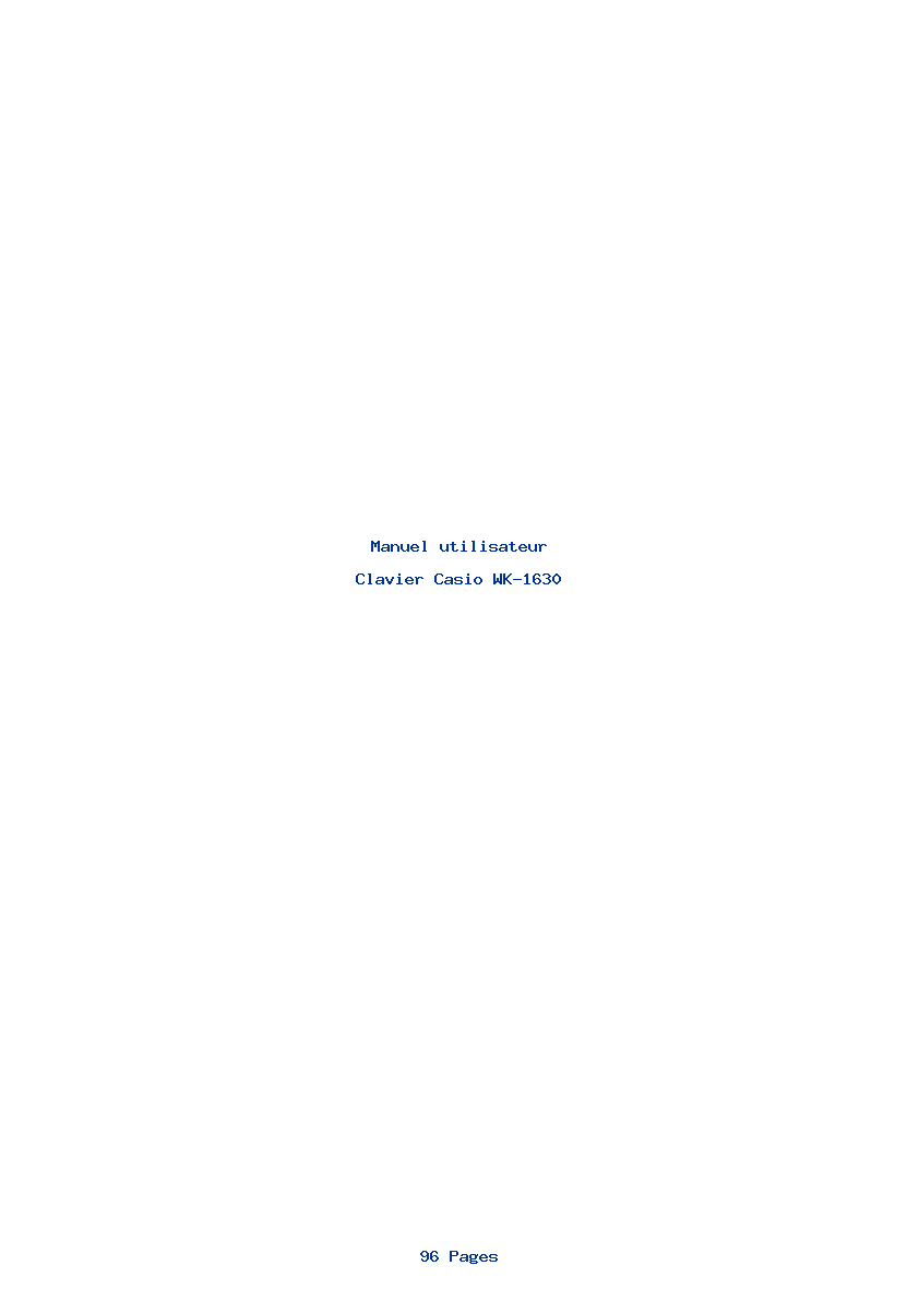 Page 1 de la notice Manuel utilisateur Casio WK-1630