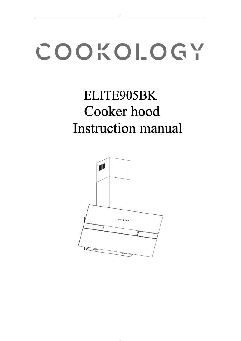 Page 1 de la notice Manuel utilisateur Cookology ELITE905BK