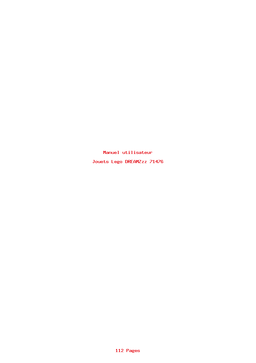 Page 1 de la notice Manuel utilisateur Lego DREAMZzz 71476