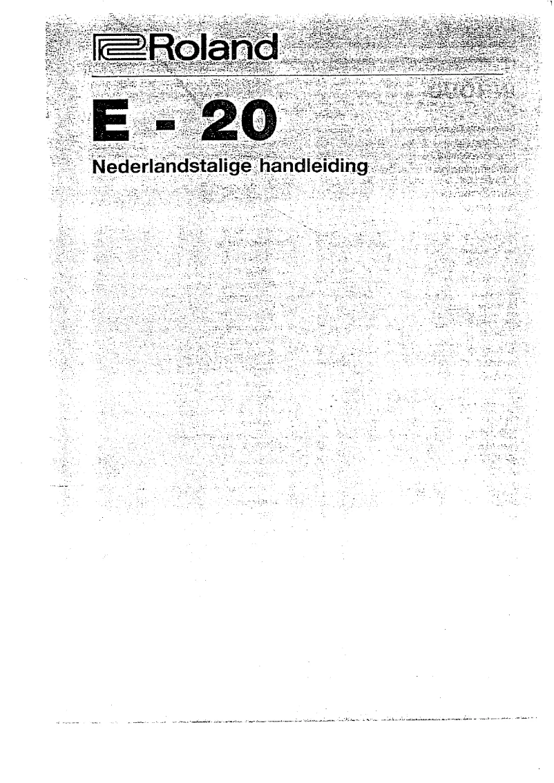 Page 1 de la notice Manuel utilisateur Roland E-20