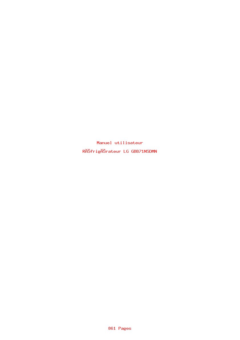 Page 1 de la notice Manuel utilisateur LG GBB71NSDMN