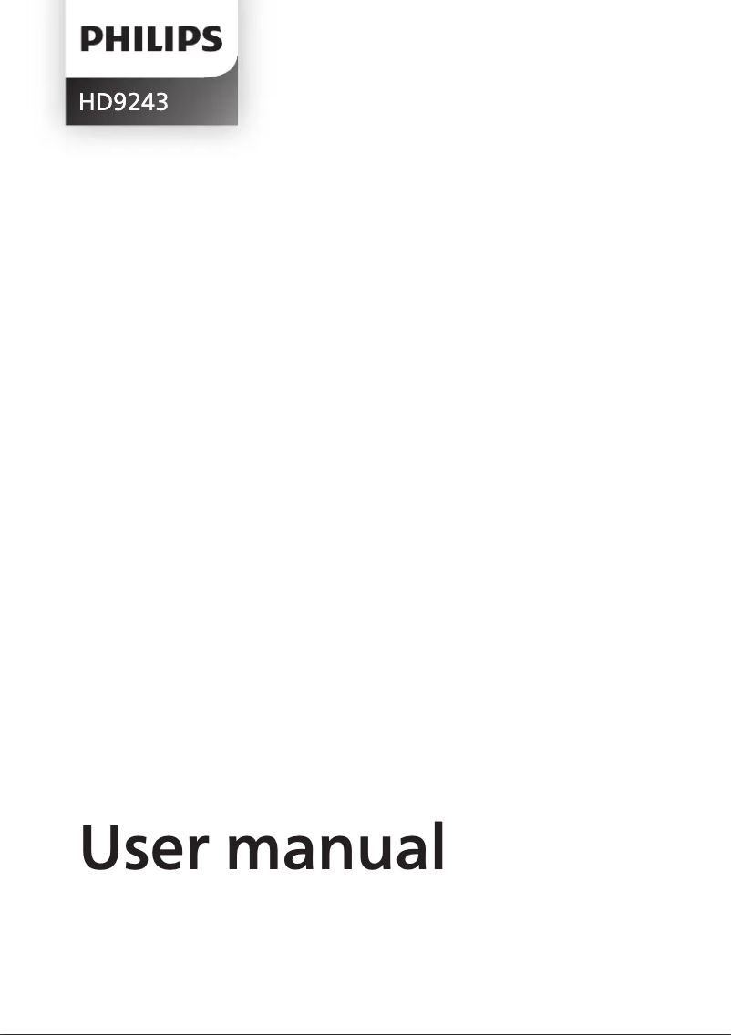 Page 1 of the manual User Manual Philips Airfryer L HD9243