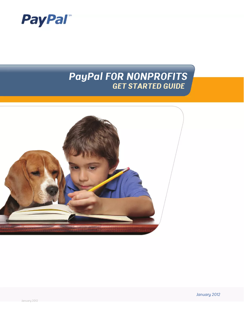 Page 1 de la notice Manuel utilisateur PayPal NonProfits (2012)