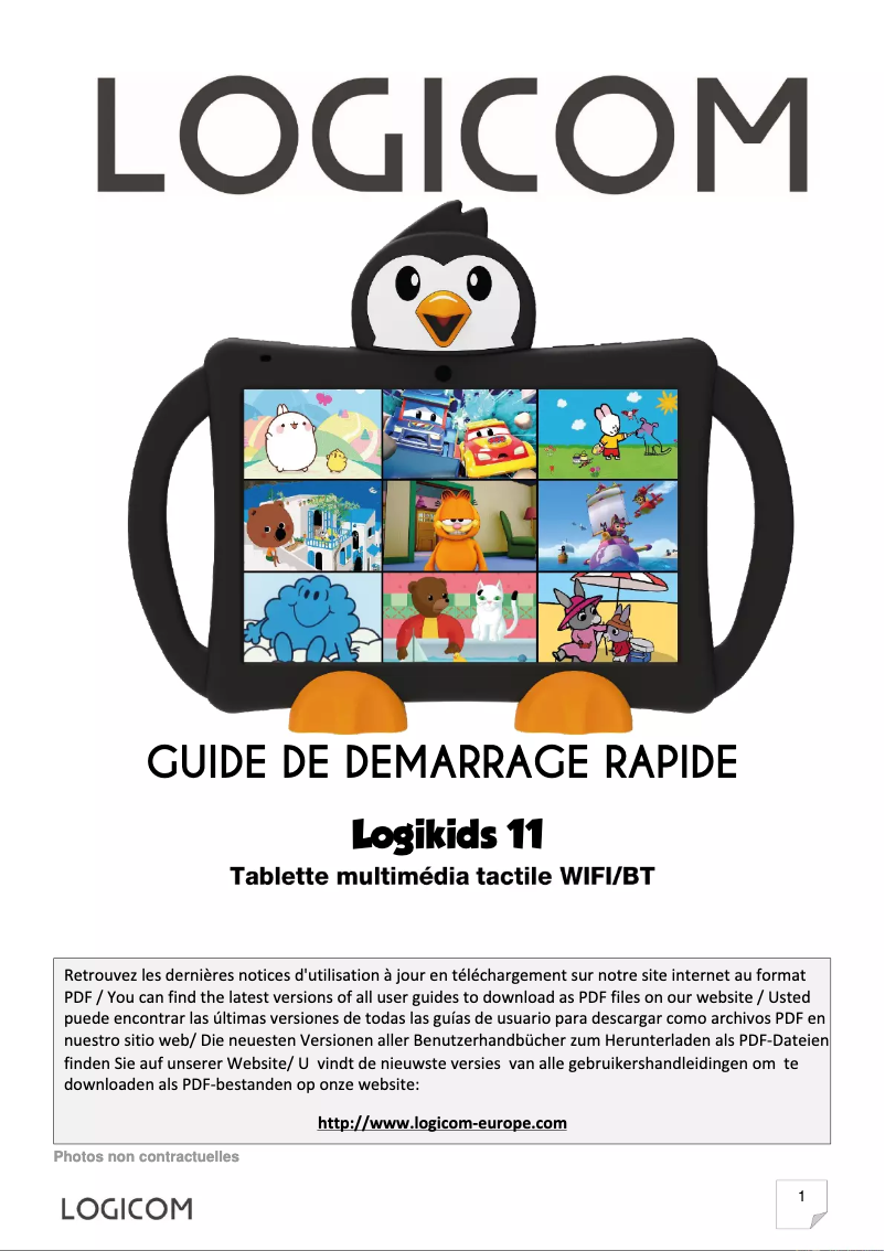 Page 1 de la notice Manuel utilisateur Logicom Logikids 11