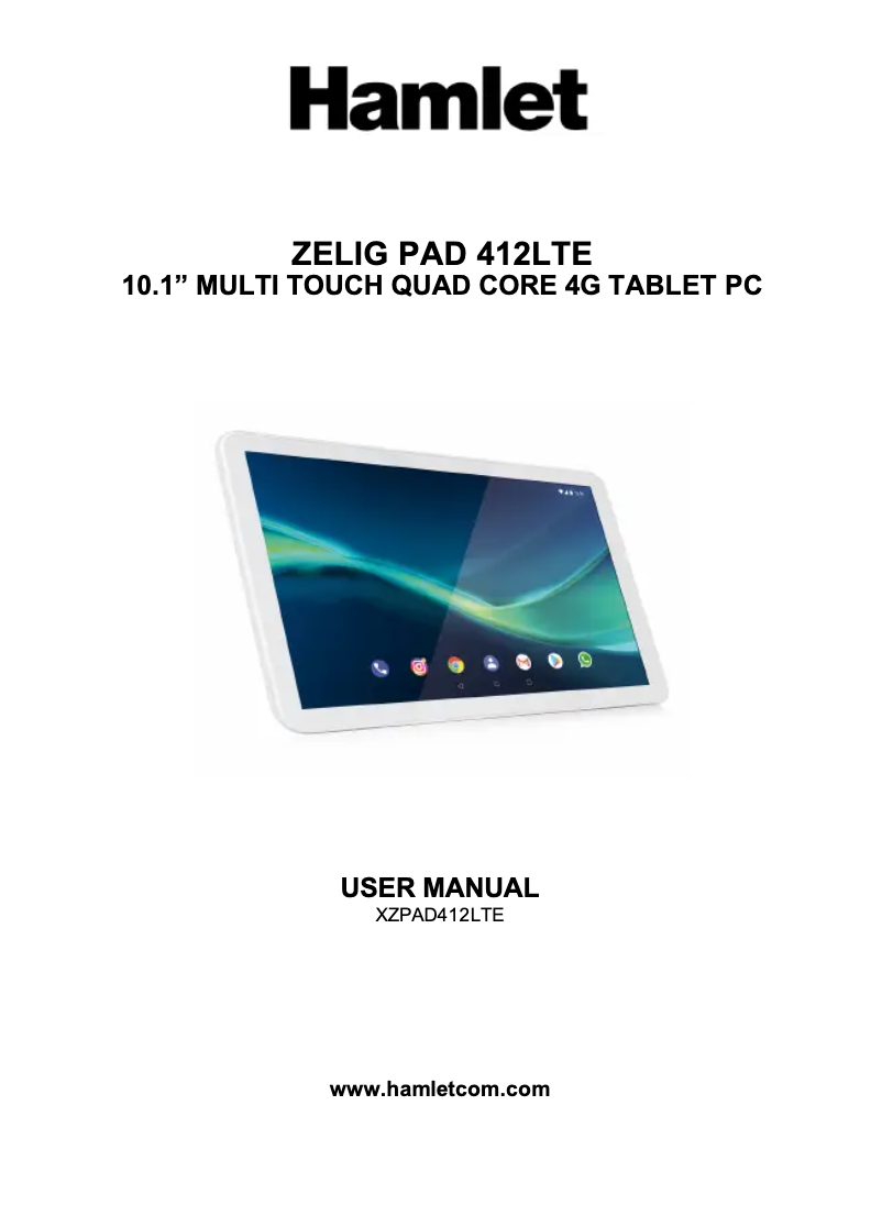 Page 1 de la notice Manuel utilisateur Hamlet Zelig Pad XZPAD412LTE