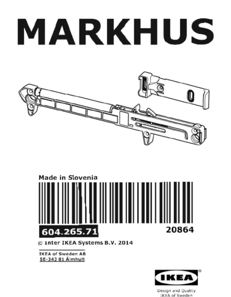 Page 1 de la notice Manuel utilisateur Ikea MARKHUS 604.265.71