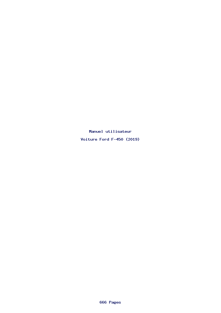 Page 1 de la notice Manuel utilisateur Ford F-450 (2019)