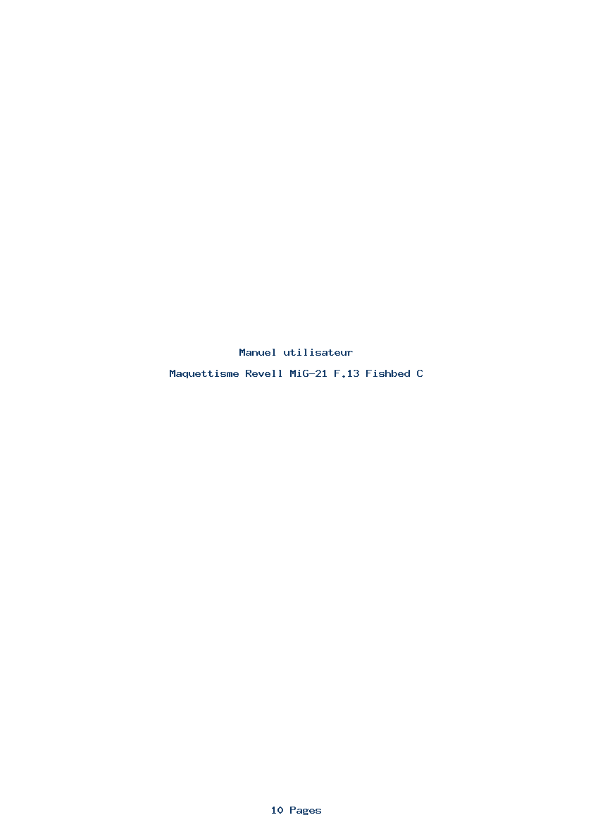 Page 1 de la notice Manuel utilisateur Revell MiG-21 F.13 Fishbed C