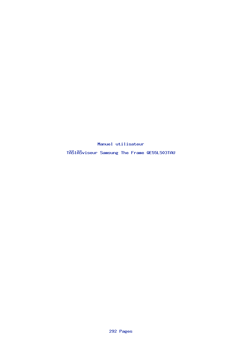 Page 1 de la notice Manuel utilisateur Samsung The Frame QE55LS03TAU