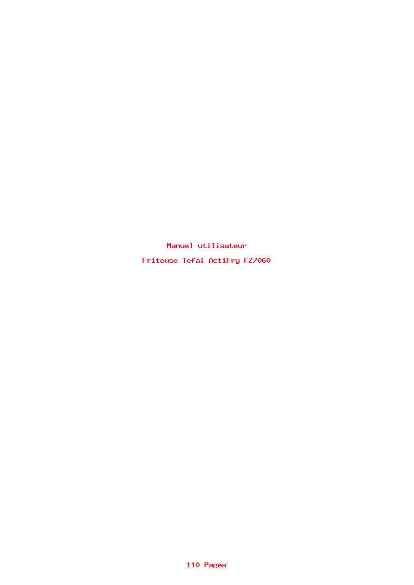 Page 1 de la notice Manuel utilisateur Tefal ActiFry FZ7060