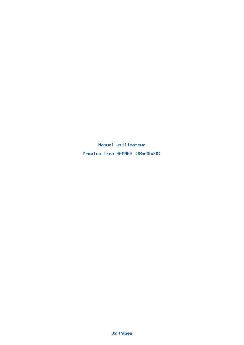 Page 1 de la notice Manuel utilisateur Ikea HEMNES (80x49x89)