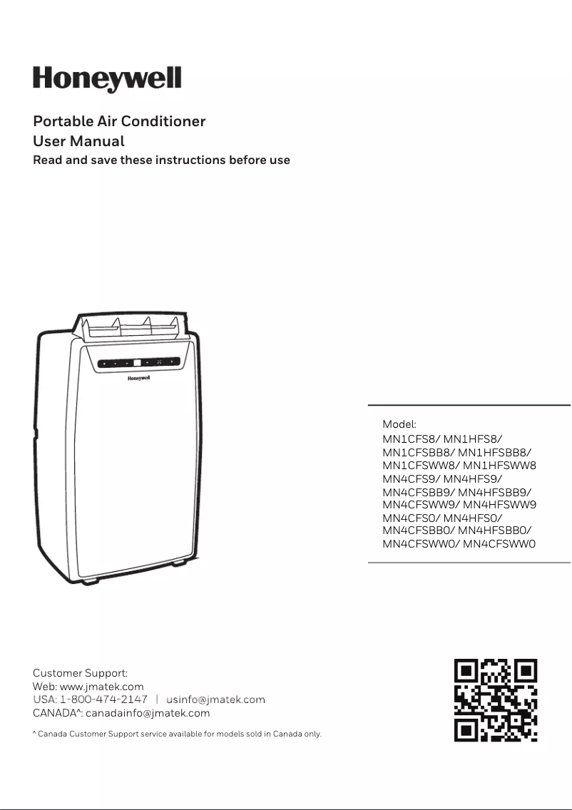 Page 1 de la notice Manuel utilisateur Honeywell MN1CFSWW8